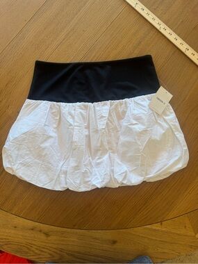 Forever 21 Black and White Bubble Skater Mini Skirt